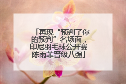 再现“预判了你的预判”名场面，印尼羽毛球公开赛陈雨菲晋级八强