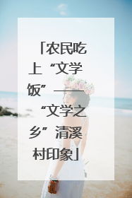 农民吃上“文学饭”——“文学之乡”清溪村印象
