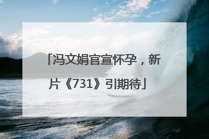 冯文娟官宣怀孕，新片《731》引期待