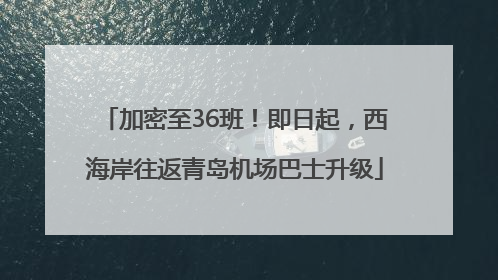 加密至36班！即日起，西海岸往返青岛机场巴士升级