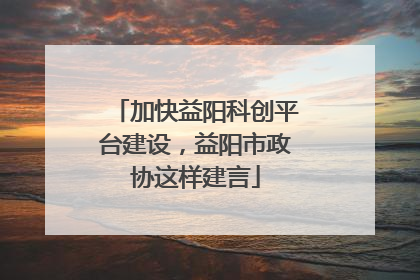 加快益阳科创平台建设，益阳市政协这样建言