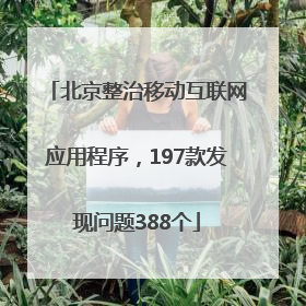 北京整治移动互联网应用程序，197款发现问题388个