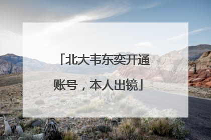 北大韦东奕开通账号，本人出镜