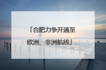 合肥力争开通至欧洲、非洲航线