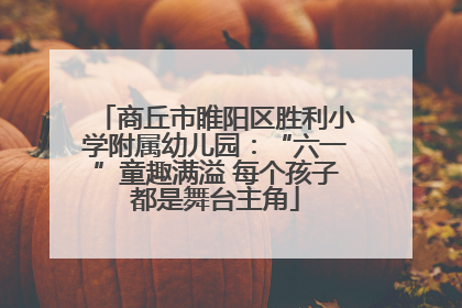 商丘市睢阳区胜利小学附属幼儿园：“六一”童趣满溢 每个孩子都是舞台主角