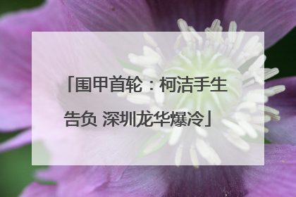 围甲首轮：柯洁手生告负 深圳龙华爆冷