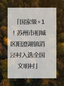 国家级+1！苏州市相城区阳澄湖镇消泾村入选全国文明村