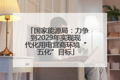 国家能源局：力争到2029年实现现代化用电营商环境“五化”目标