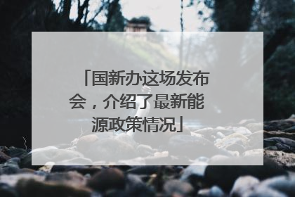 国新办这场发布会，介绍了最新能源政策情况