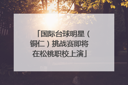 国际台球明星（铜仁）挑战赛即将在松桃职校上演