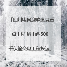 四川电网迎峰度夏重点工程 眉山西500千伏输变电工程投运