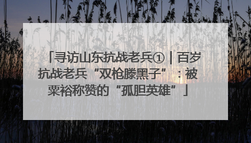 寻访山东抗战老兵①｜百岁抗战老兵“双枪滕黑子”：被粟裕称赞的“孤胆英雄”