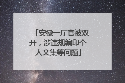 安徽一厅官被双开，涉违规编印个人文集等问题