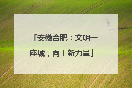 安徽合肥：文明一座城，向上新力量