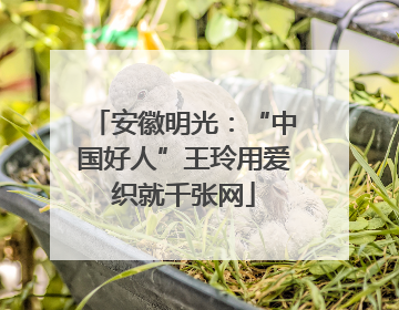 安徽明光：“中国好人”王玲用爱织就千张网