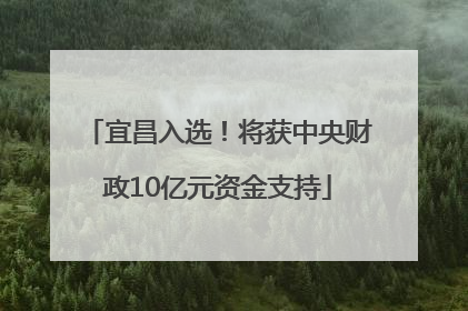 宜昌入选！将获中央财政10亿元资金支持