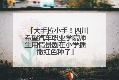 大手拉小手！四川希望汽车职业学院师生用情景剧在小学播撒红色种子
