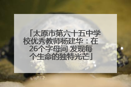 太原市第六十五中学校优秀教师杨建华：在26个字母间 发现每个生命的独特光芒