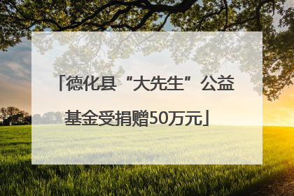 德化县“大先生”公益基金受捐赠50万元