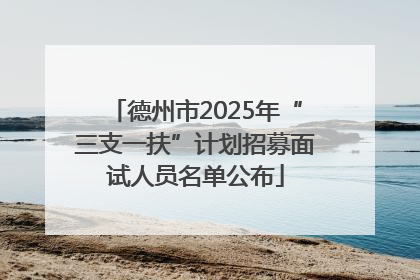 德州市2025年“三支一扶”计划招募面试人员名单公布