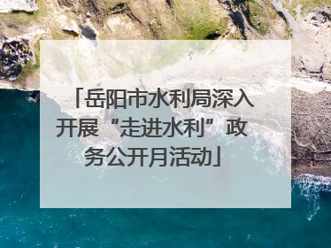 岳阳市水利局深入开展“走进水利”政务公开月活动