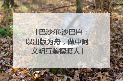 巴沙尔·沙巴鲁：以出版为舟，做中阿文明互鉴摆渡人