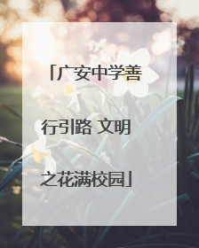 广安中学善行引路 文明之花满校园