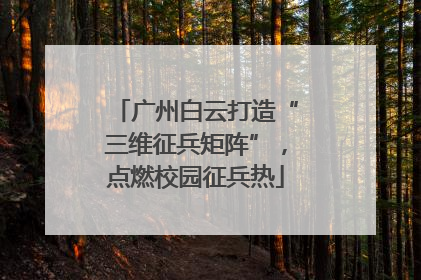 广州白云打造“三维征兵矩阵”，点燃校园征兵热