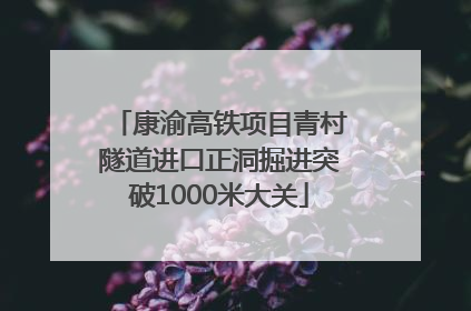 康渝高铁项目青村隧道进口正洞掘进突破1000米大关