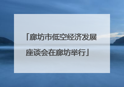 廊坊市低空经济发展座谈会在廊坊举行
