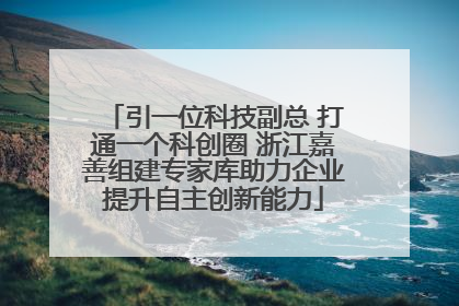 引一位科技副总 打通一个科创圈 浙江嘉善组建专家库助力企业提升自主创新能力