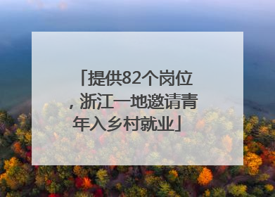 提供82个岗位，浙江一地邀请青年入乡村就业