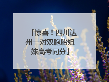 惊喜！四川达州一对双胞胎姐妹高考同分