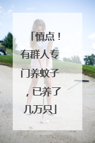 慎点！有群人专门养蚊子，已养了几万只