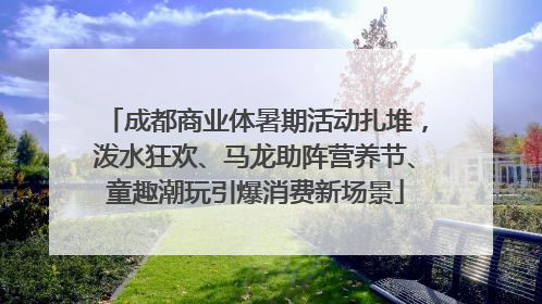 成都商业体暑期活动扎堆，泼水狂欢、马龙助阵营养节、童趣潮玩引爆消费新场景