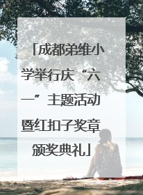 成都弟维小学举行庆“六一”主题活动暨红扣子奖章颁奖典礼