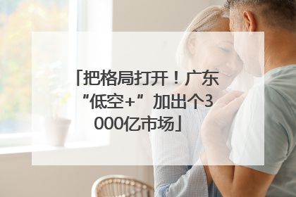 把格局打开！广东“低空+”加出个3000亿市场