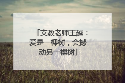 支教老师王越：爱是一棵树，会撼动另一棵树