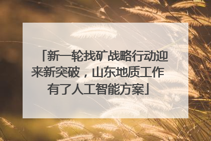 新一轮找矿战略行动迎来新突破，山东地质工作有了人工智能方案