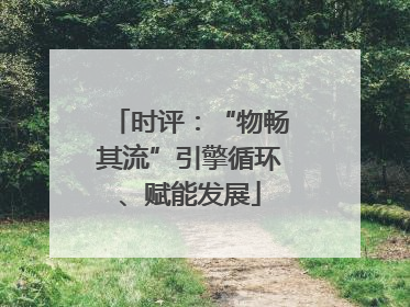 时评：“物畅其流”引擎循环、赋能发展