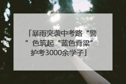 暴雨突袭中考路“警”色筑起“蓝色脊梁”护考3000余学子