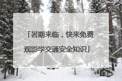 暑期来临，快来免费观影学交通安全知识