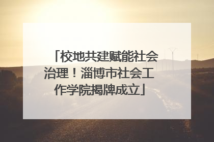 校地共建赋能社会治理！淄博市社会工作学院揭牌成立