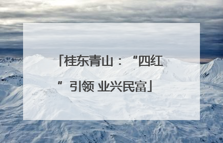 桂东青山：“四红”引领 业兴民富