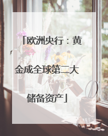 欧洲央行：黄金成全球第二大储备资产