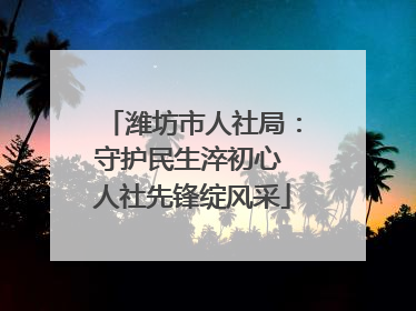 潍坊市人社局：守护民生淬初心 人社先锋绽风采