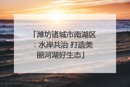 潍坊诸城市南湖区：水岸共治 打造美丽河湖好生态