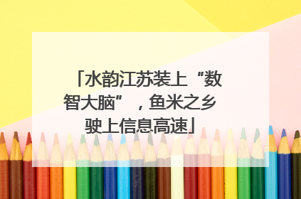水韵江苏装上“数智大脑”，鱼米之乡驶上信息高速