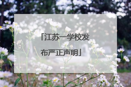 江苏一学校发布严正声明