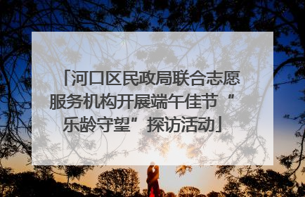河口区民政局联合志愿服务机构开展端午佳节“乐龄守望”探访活动